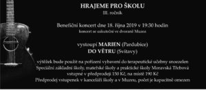 Benefiční koncert 18.10. 2019 v 19:30 hodin